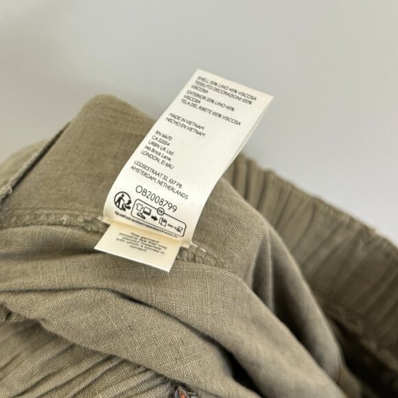 FREE PEOPLE Days End Pull-On Linen Blend Wide Leg Pants in Caiman Size X-Small - Picture 8 of 11